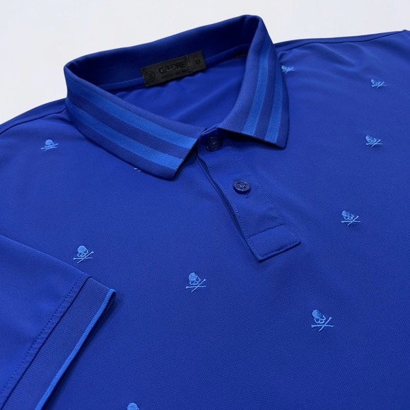 G/FORE Other - G/FORE Polo Shirt Men's Medium Blue Skull & Tees Tech Performance Golf *Logo*